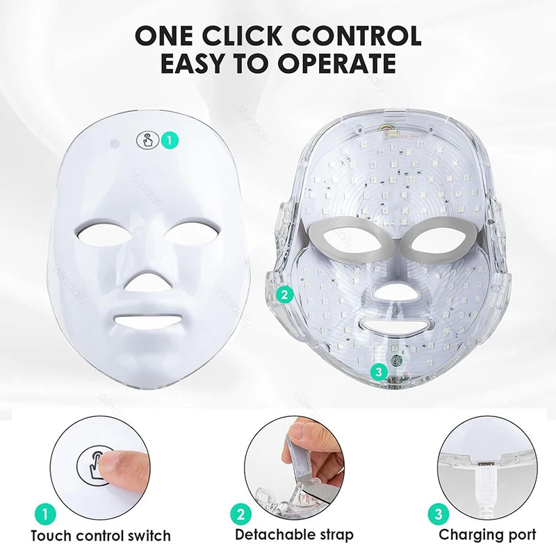SoulGlow 7-Color LED Light Therapy Mask – Wireless Skin Rejuvenation Device